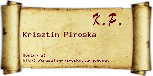 Krisztin Piroska névjegykártya